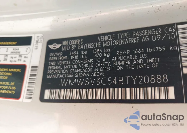 WMWSV3C54BTY20888: 44379427