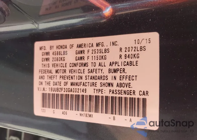 19UUB2F30GA002149: 44378532