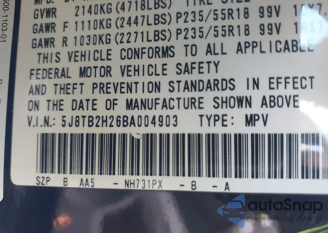5J8TB2H26BA004903: 44378837