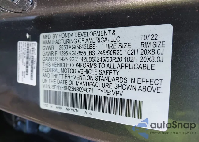 5FNYF6H23NB094071: 44379905