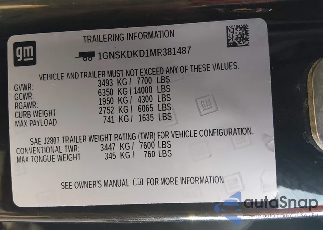 1GNSKDKD1MR381487: 44380001