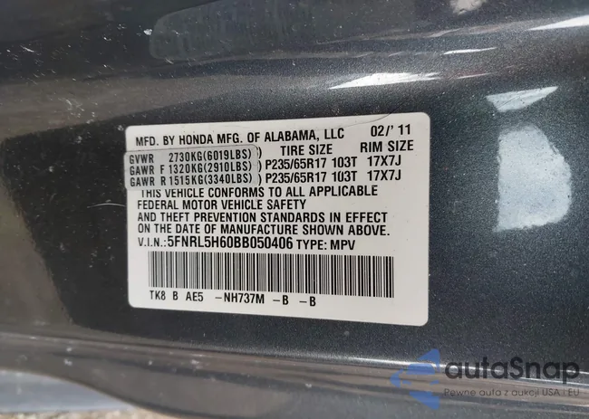 5FNRL5H60BB050406: 44380077