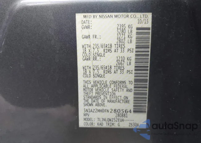 5N1AZ2MH0FN280564: 44380120