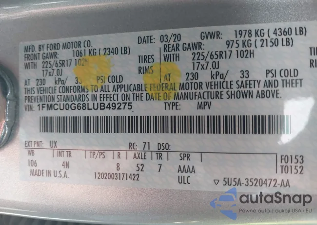 1FMCU0G68LUB49275: 44380185