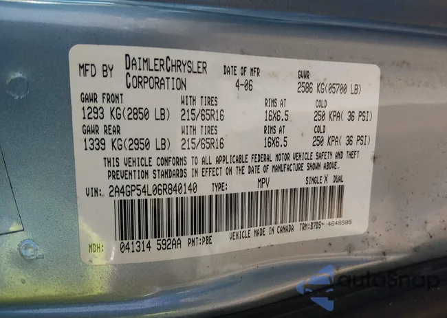 2A4GP54L06R840140: 44380308