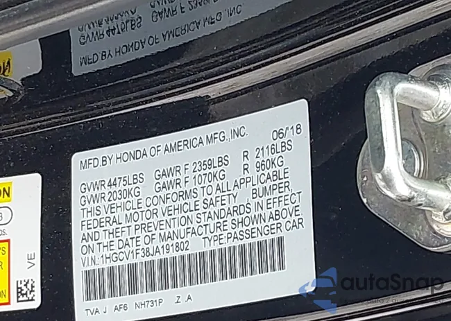 1HGCV1F38JA191802: 44380366