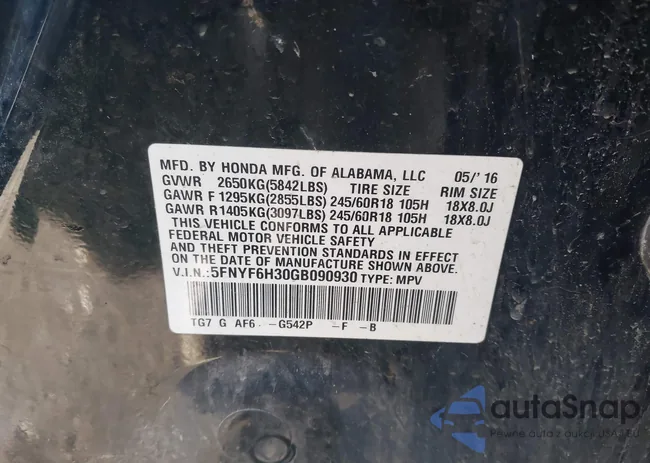 5FNYF6H30GB090930: 44379588