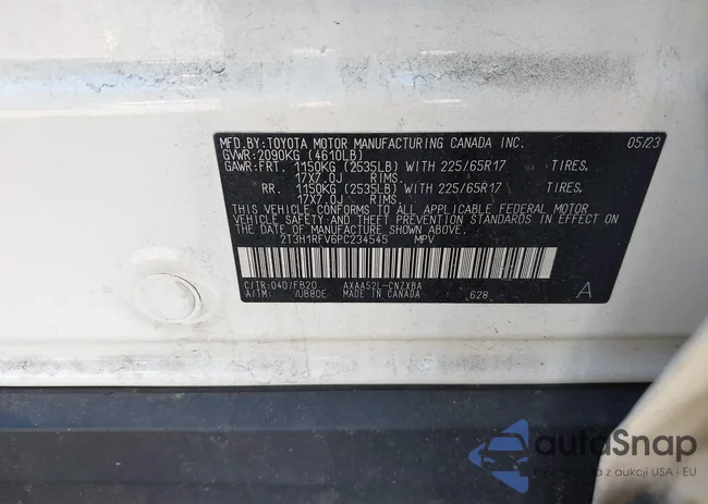 2T3H1RFV6PC234545: 44379589