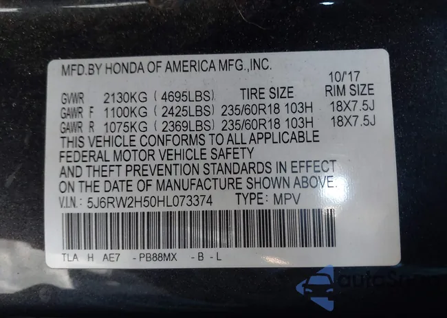 5J6RW2H50HL073374: 44379650