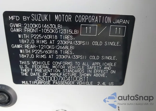 JS3TD0D7XC4100811: 44379667