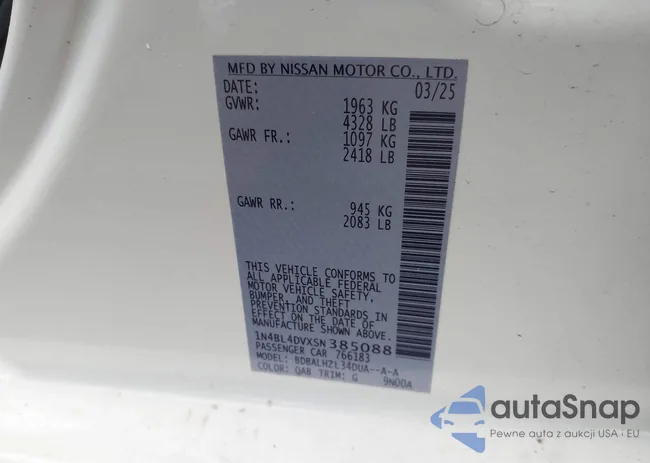 1N4BL4DVXSN385088: 44380981