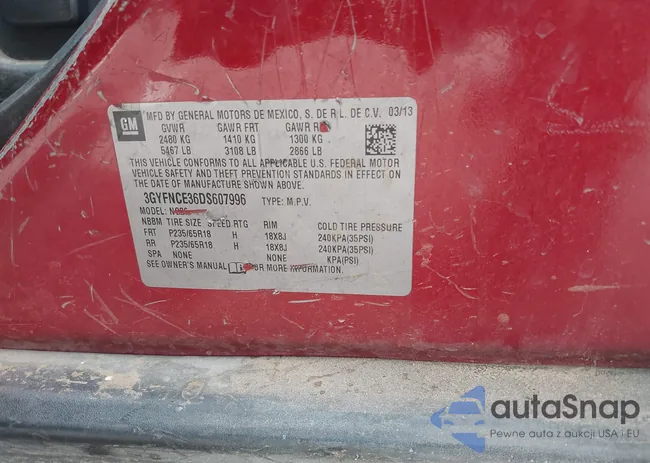 3GYFNCE36DS607996: 44381091