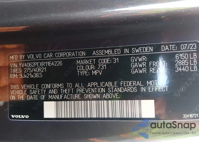 YV4062PEXR1164226: 44381243