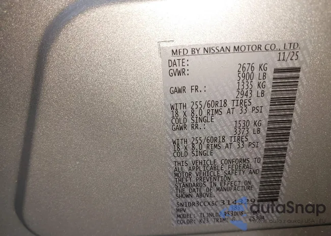 5N1DR3CCXSC314329: 44381357