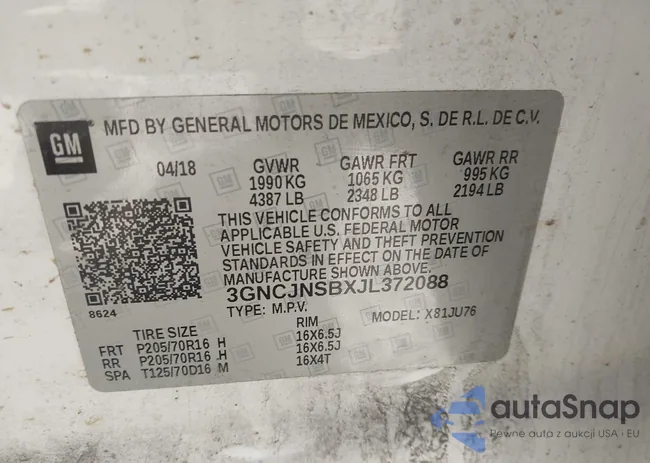 3GNCJNSBXJL372088: 44381366