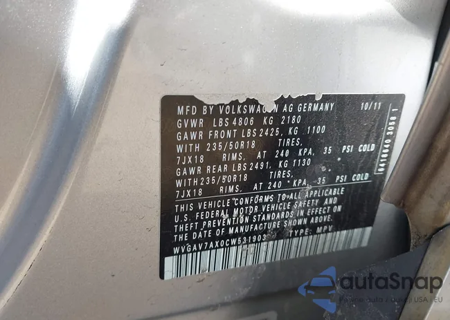 WVGAV7AX0CW531903: 44381462