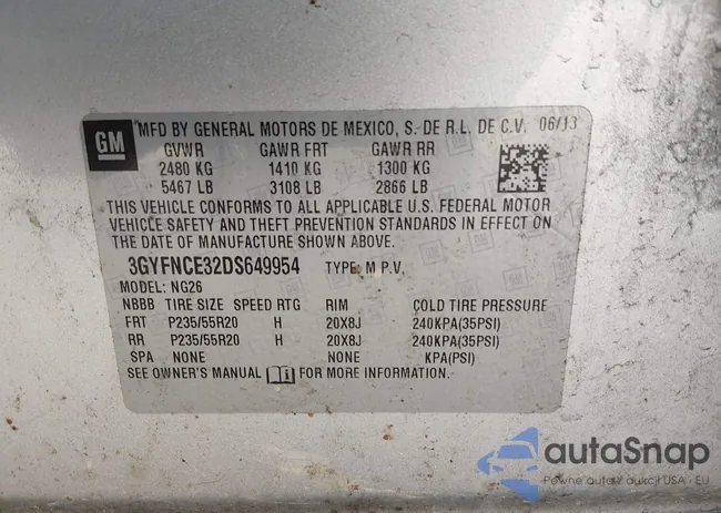 3GYFNCE32DS649954: 44380628