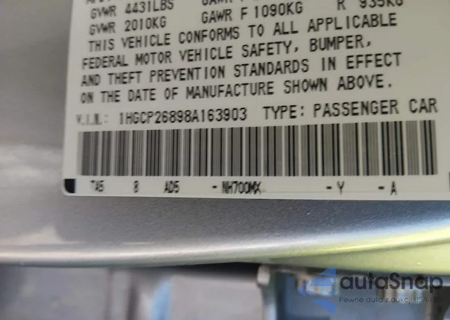 1HGCP26898A163903: 44380645