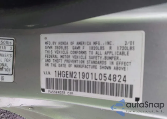 1HGEM21901L054824: 44380655