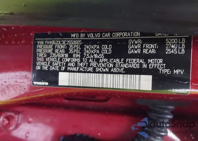 YV4952DL3E2550665: 44380810