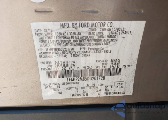 1FAHP2M85DG201728: 44380817