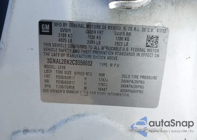 3GNAL2EK2CS558602: 44382070