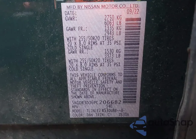 5N1DR3DJ6PC206682: 44382163