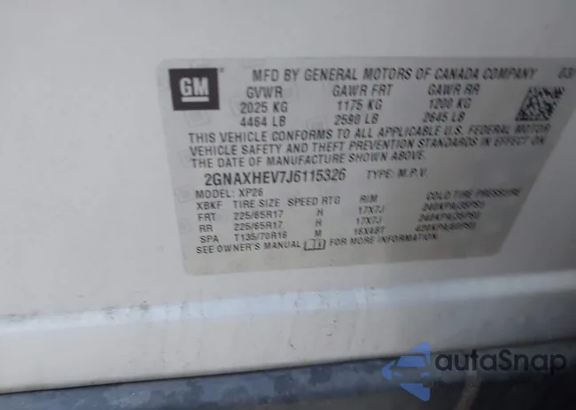 2GNAXHEV7J6115326: 44382419