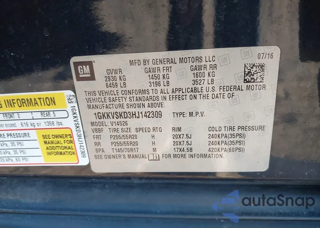 1GKKVSKD3HJ142309: 44382453