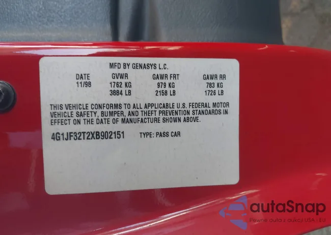 4G1JF32T2XB902151: 44381669