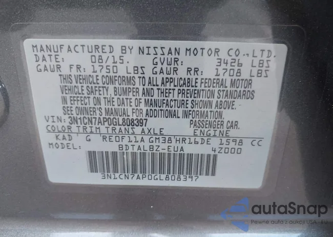 3N1CN7AP0GL808397: 44381797