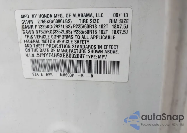 5FNYF4H9XEB002097: 44382933