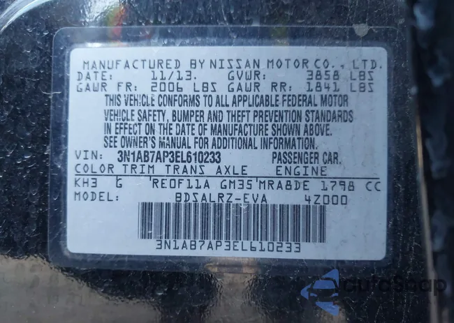 3N1AB7AP3EL610233: 44382937