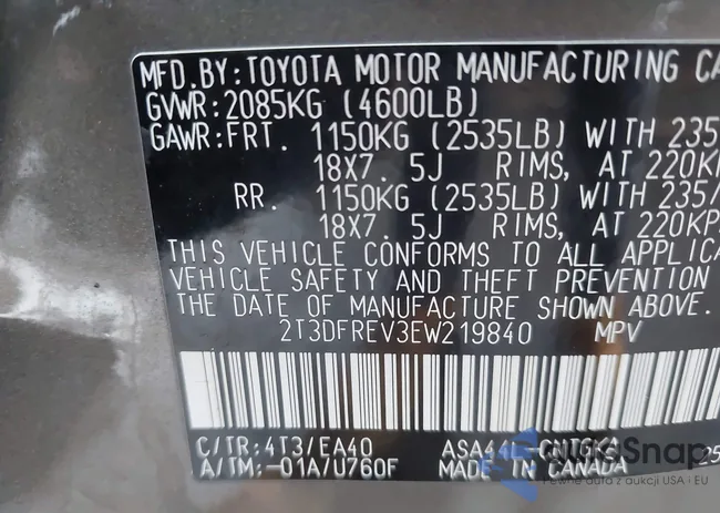 2T3DFREV3EW219840: 44383030