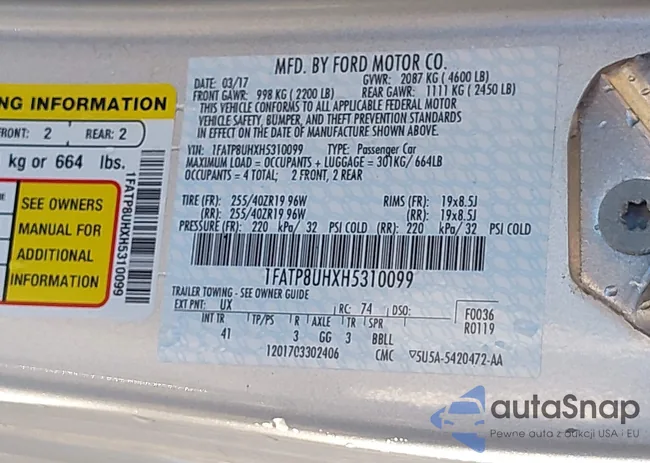 1FATP8UHXH5310099: 44383194