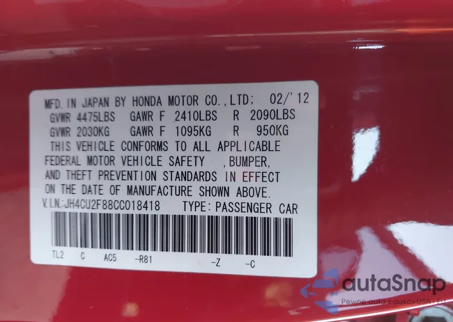 JH4CU2F88CC018418: 44383234