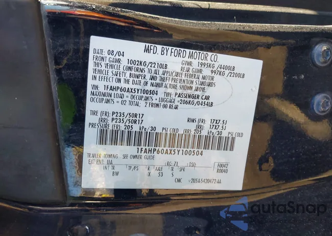 1FAHP60AX5Y100504: 44383297