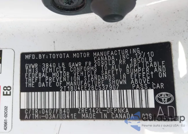 2T1BU4EE2BC537907: 44383368