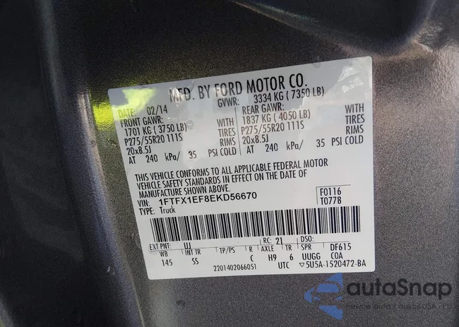 1FTFX1EF8EKD56670: 44383371