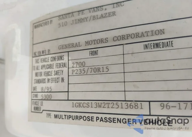 1GKCS13W2T2513681: 44382784