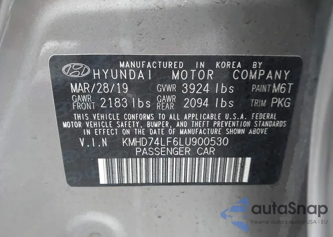 KMHD74LF6LU900530: 44382817