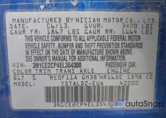 3N1CE2CP4EL354300: 44382887