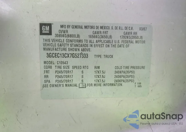 3GCEC13CX7G527333: 44383891