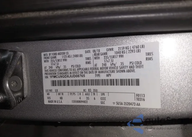 1FMCU9GDXJUD08765: 44384104