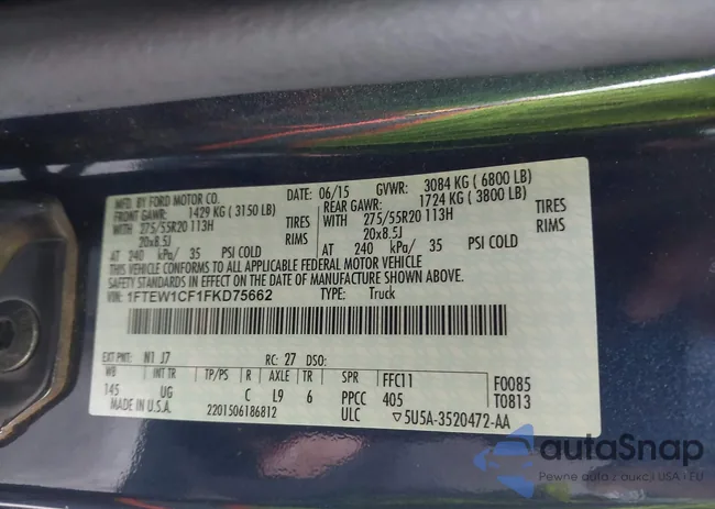 1FTEW1CF1FKD75662: 44384217