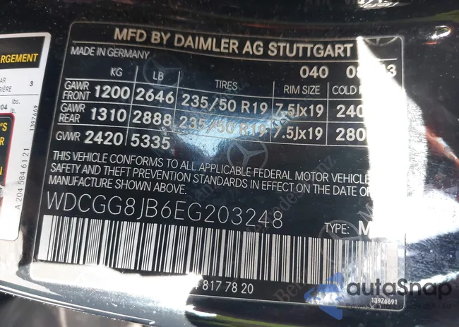 WDCGG8JB6EG203248: 44384345