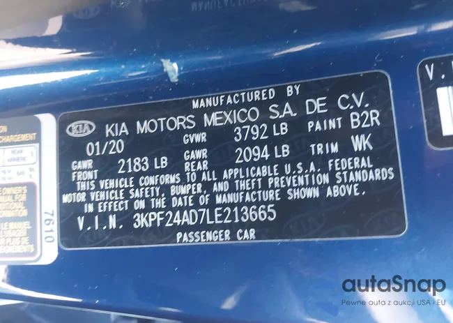 3KPF24AD7LE213665: 44384441