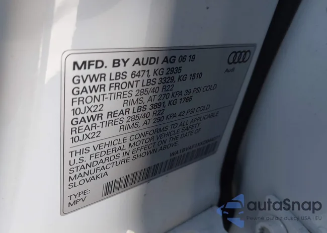 WA1BVAF1XKD044271: 44383493