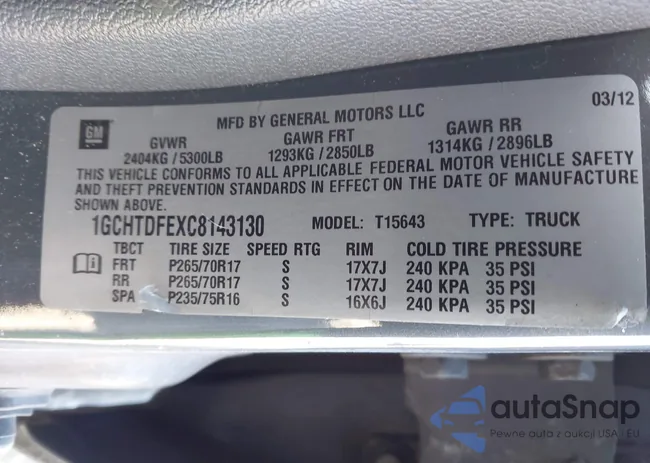 1GCHTDFEXC8143130: 44383498