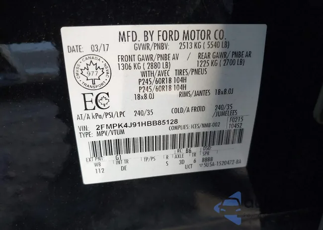 2FMPK4J91HBB85128: 44383542